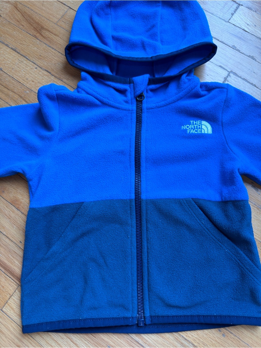 The North Face Kids Two-Tone Blue Hooded Fleece Jacket